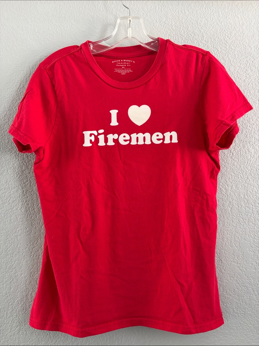 Vintage Steve & Barry's Red I ♥ Firemen Graphic Tee